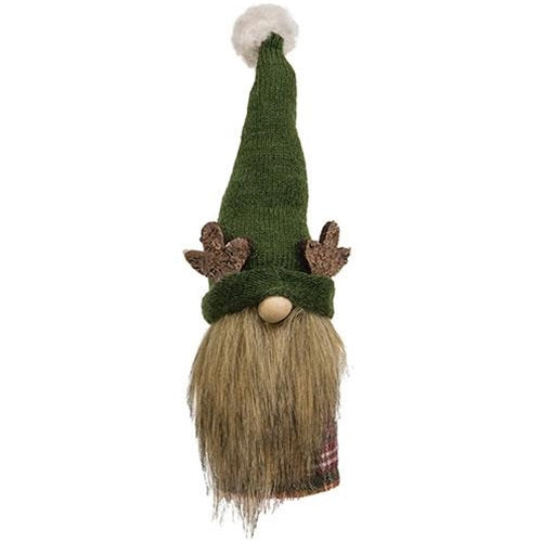 Green Reindeer Gnome Felt Sitter Figure