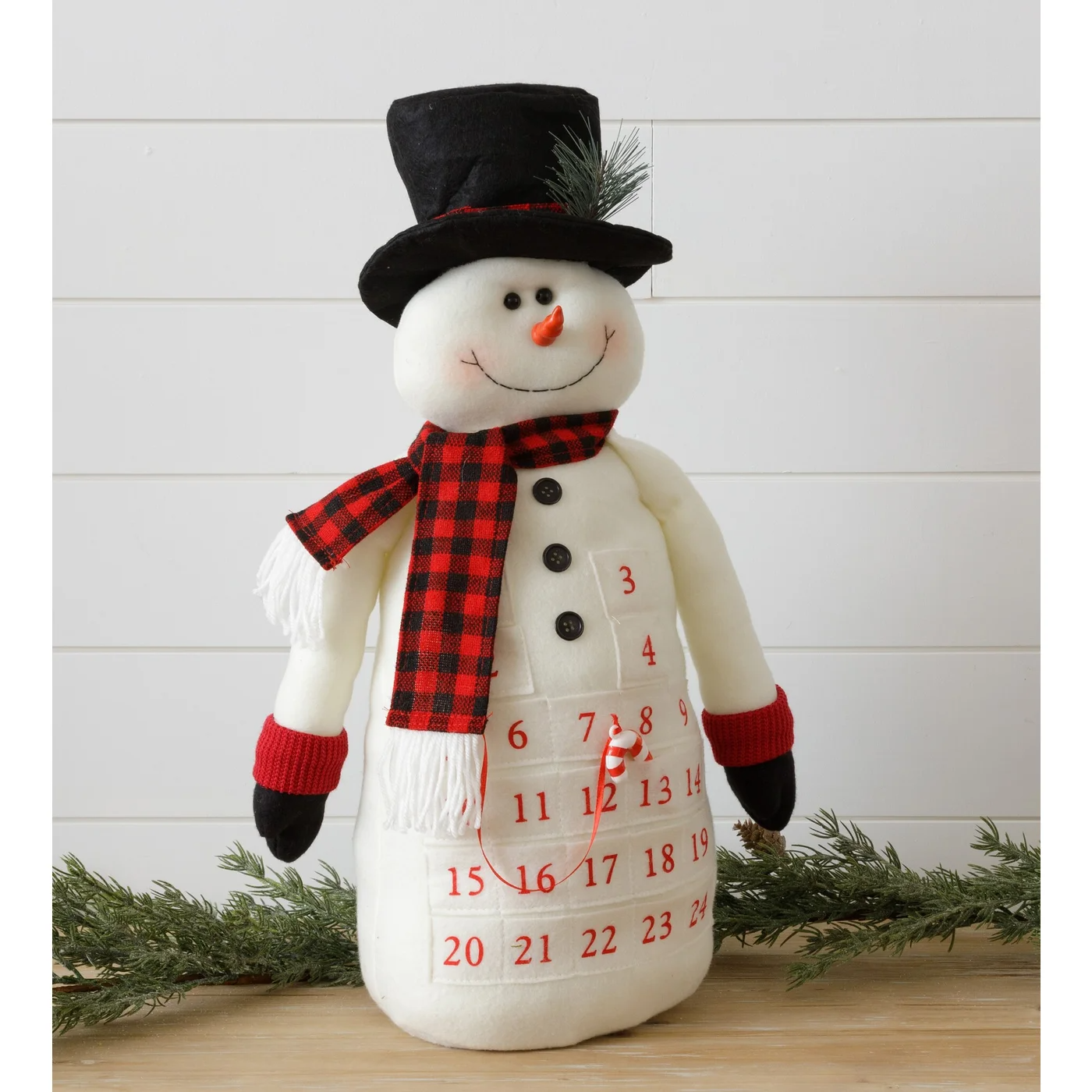 Plush Snowman Countdown Calendar 22" H