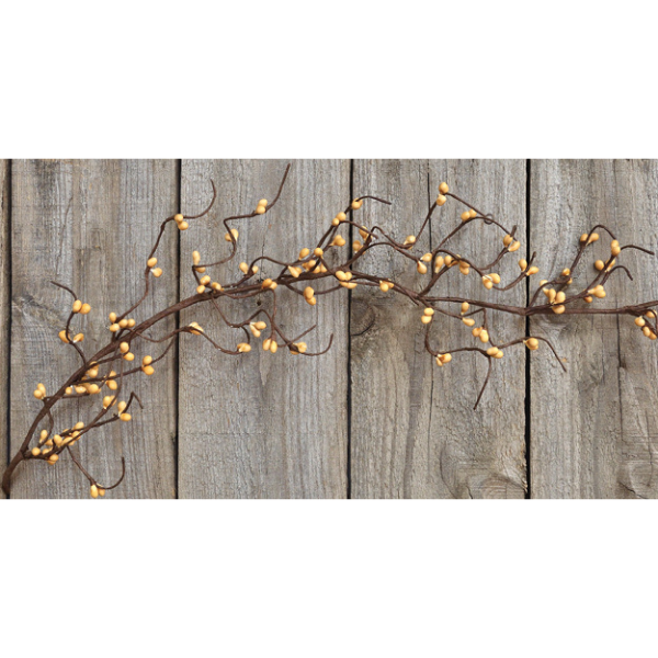 Old Gold Wispy Pip Berries 5 ft Faux Garland