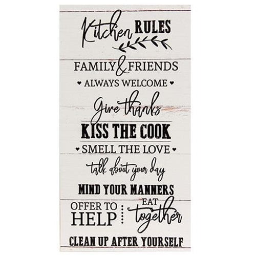 Kitchen Rules 16" Farmhouse Sign