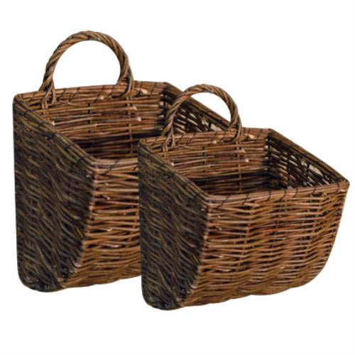 Set of 2 Willow Wall Pocket Baskets