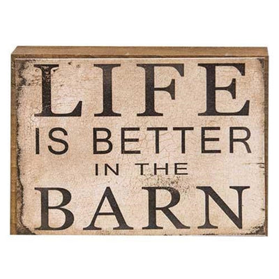 Life is Better in the Barn Wooden Mini Block