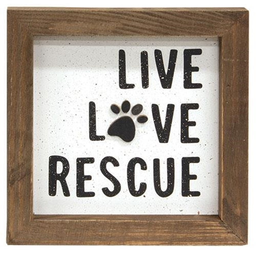 Live Love Rescue 7" Shadowbox Framed Sign