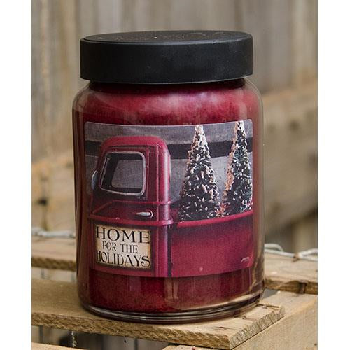 Home for Holidays 26 oz Jar Candle Farmhouse Truck and Trees