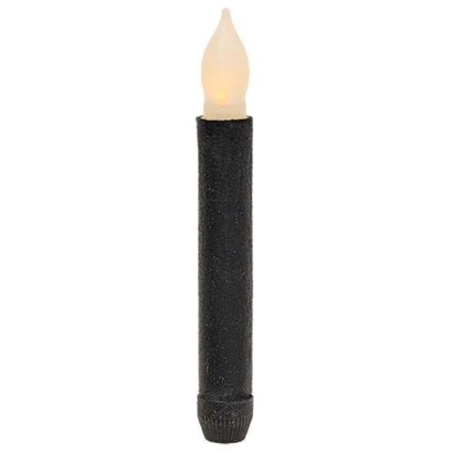 💙 Black Textured 6" LED Timer Taper Candle