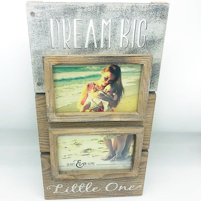 Dream Big Little One Double Photo Baby Frame