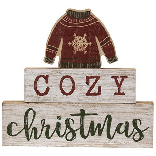 💙 Cozy Christmas Sweater Stackers Block Sign