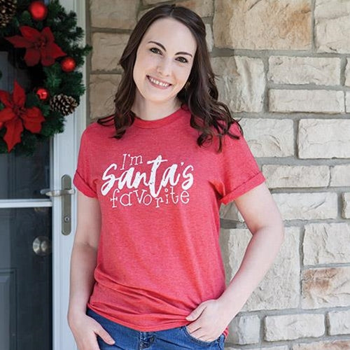 💙 I'm Santa's Favorite Heather Red T-Shirt Size XL