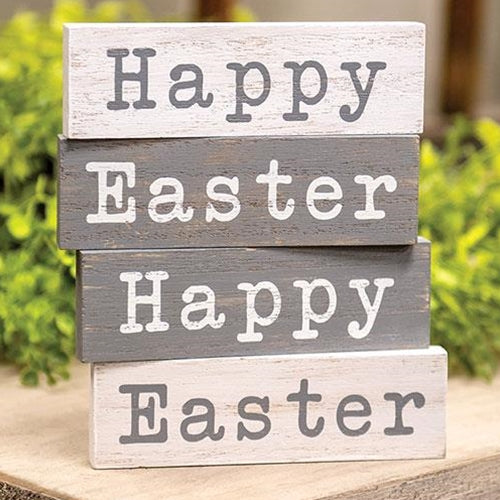 💙 Set of 4 Happy Easter Duo Mini Block Signs