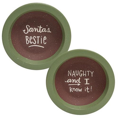 Santa's Bestie & Naughty and I Know It! Dish Cup set of 2