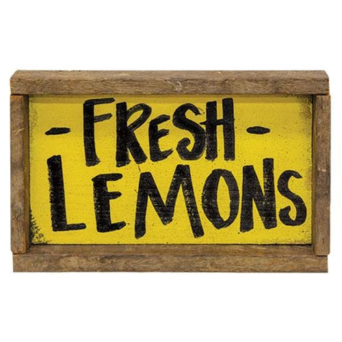 Fresh Lemons Lath Framed Sign