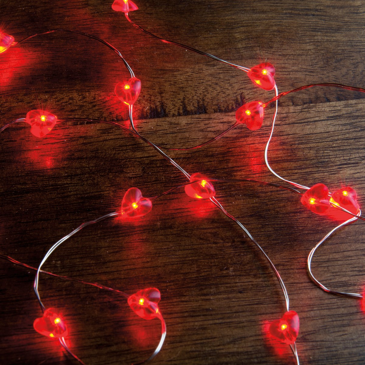 Mini Red Hearts Battery Powered Timer Light Strand