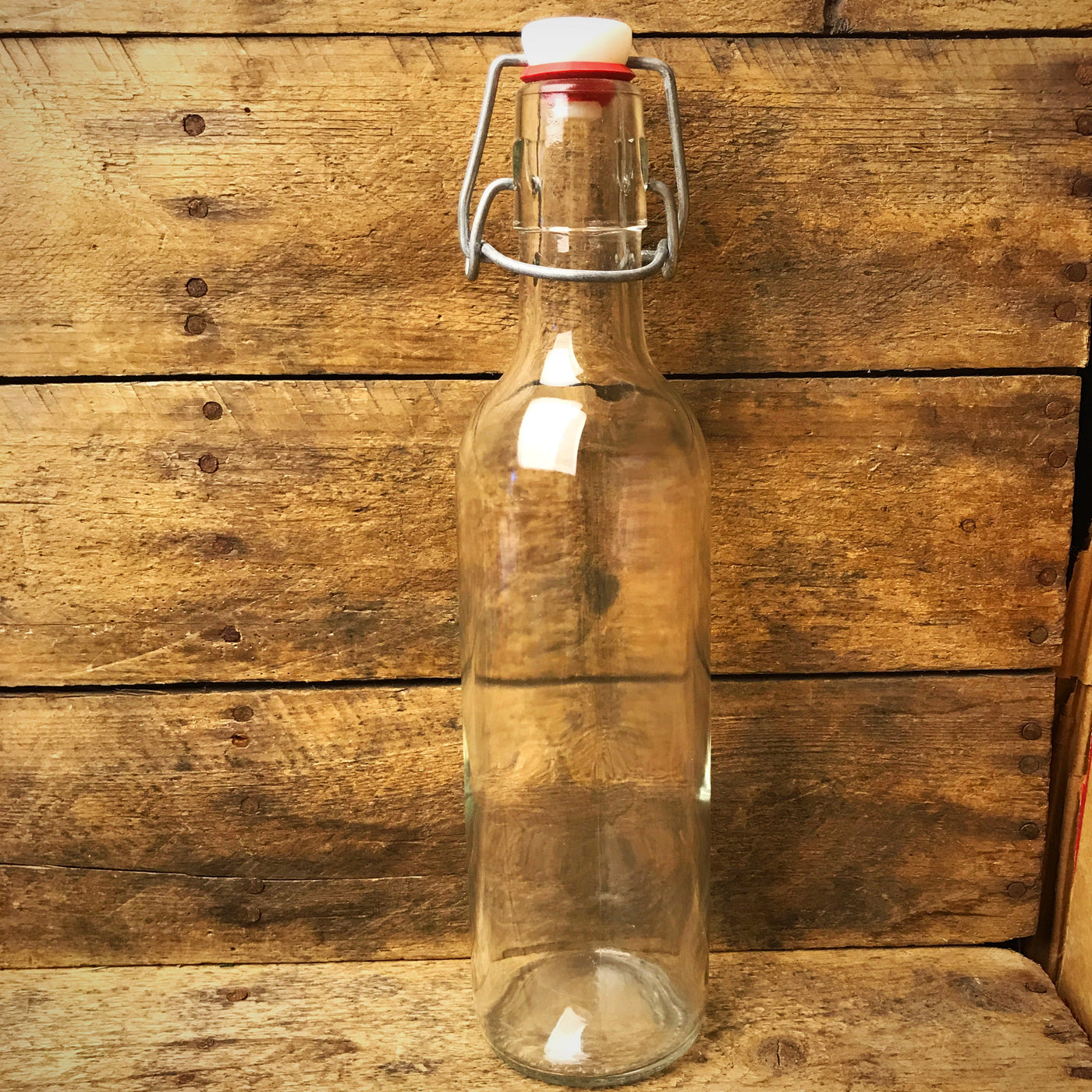 💙 Clear Glass Soda Bottle with Metal Top Closure