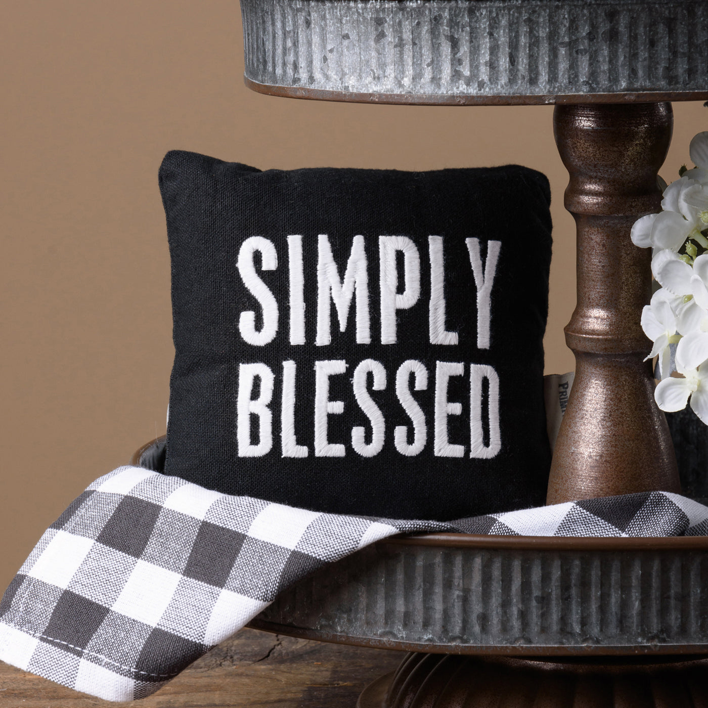 Surprise Me Sale 🤭 Simply Blessed Black & White 6" Mini Pillow