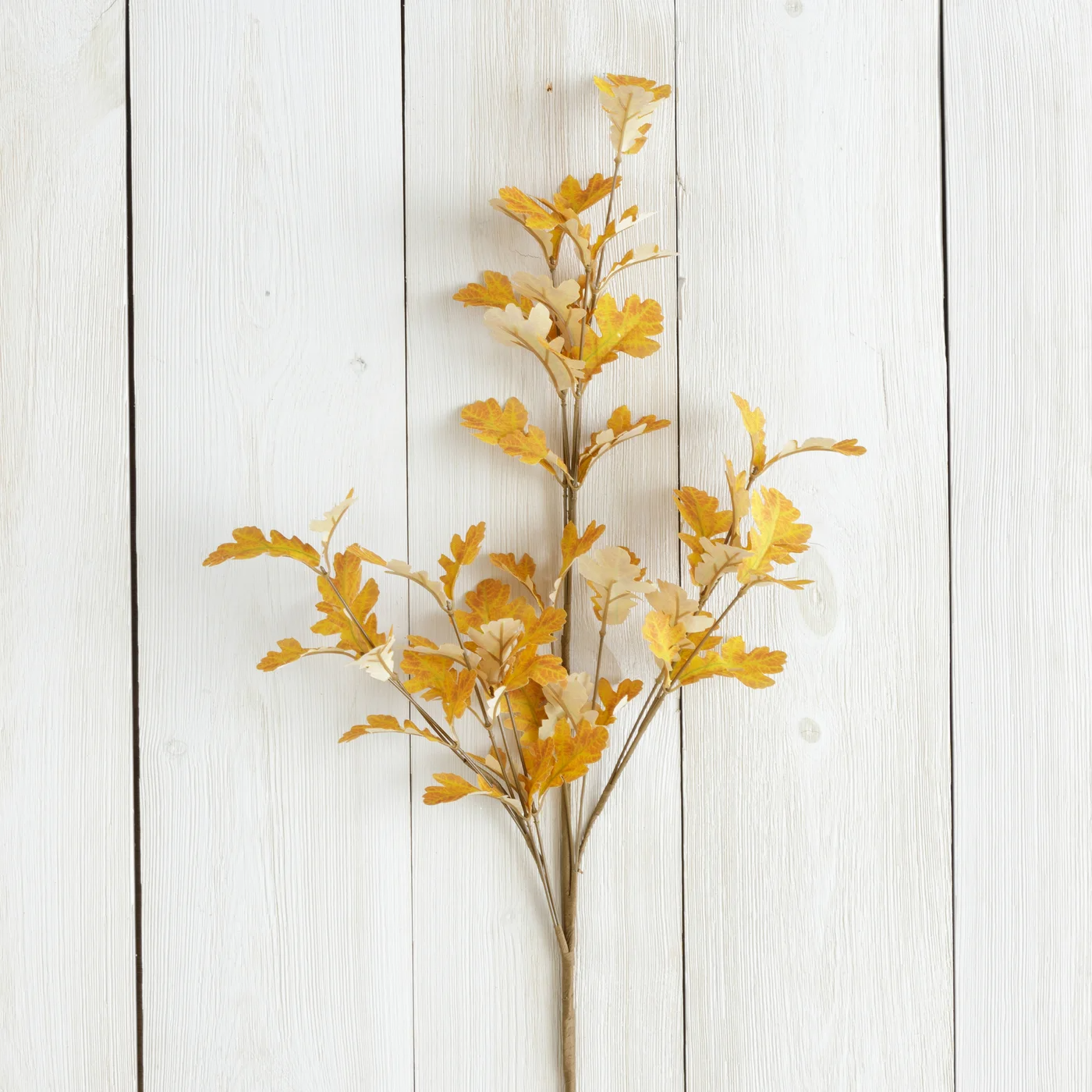 Orange Oak Leaves 30" Faux Foliage Stem