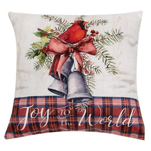 Joy To The World 8" Small Christmas Cardinal Pillow