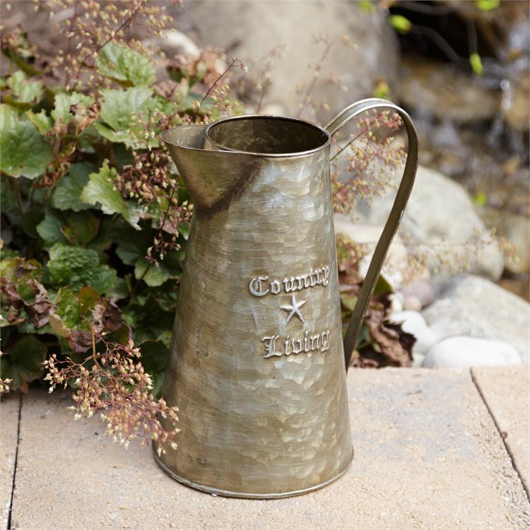 Rustic Country Living Metal Pitcher