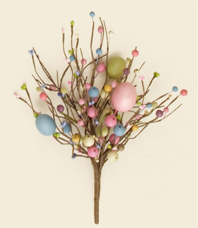 HAPPY BIRTHDAY🎂 💙 Spring Easter Pastel Egg and Berries Decorative Floral Spray Pick