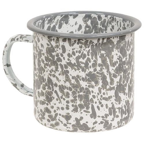 Gray Splatter Enamelware Mug
