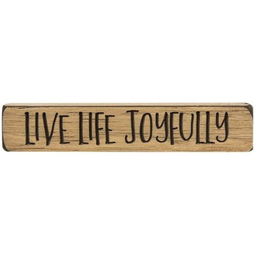 💙 Live Life Joyfully Small 9" Engraved Block