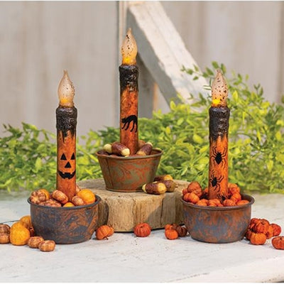 Set of 3 Halloween Timer Taper Candles