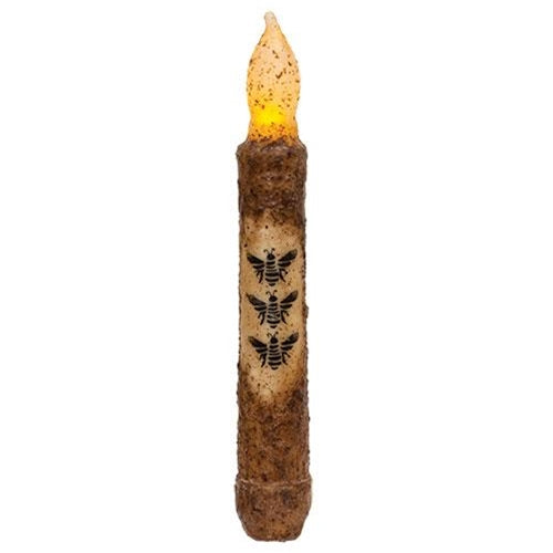 Three Bees Burnt Mustard 6" Timer Taper Candle