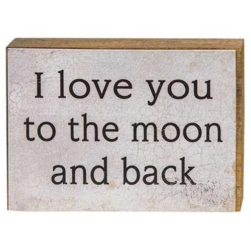 💙 I Love You to the Moon and Back Mini Block Sign