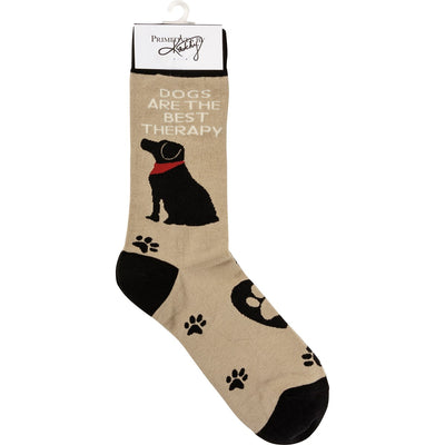 Dogs Are The Best Therapy Unisex Fun Socks