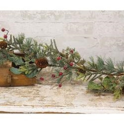 Icy Bristle Pine & Berry 6 Ft Faux Garland