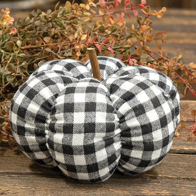 HAPPY BIRTHDAY🎂 💙 Black & White Gingham 6.5" Stuffed Pumpkin