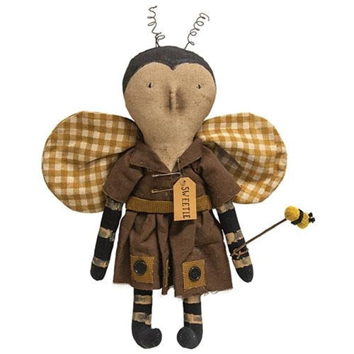 💙 Sweetie Girl Bee 14" Primitive Fabric Doll