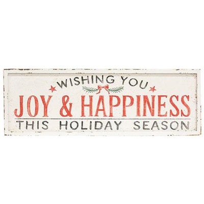 Wishing You Joy & Happiness 24" Wooden Sign