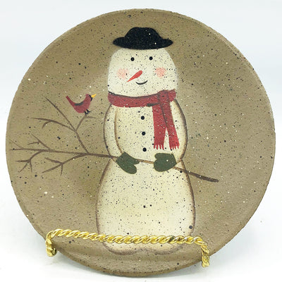 Snowman with Cardinal 6" Decorative Plates