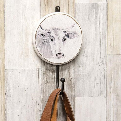 💙 Farmhouse Cow Wooden Wall Hook