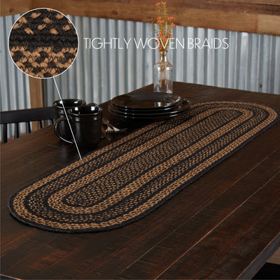 Black & Tan Jute Table Runner 13" x 48"