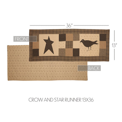 Kettle Grove Table Runner Crow and Star 13" x 36"