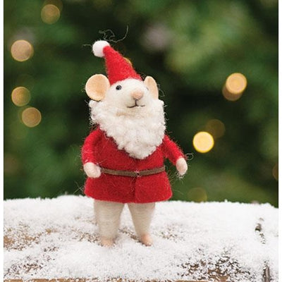 Santa Mouse Felted Ornament