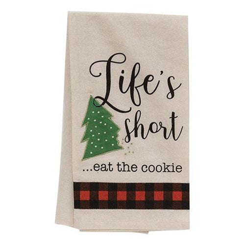 💙 Life's Short...Eat the Cookie Christmas Dish Towel