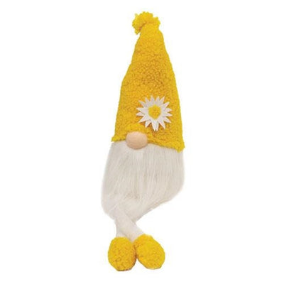 Fuzzy Yellow Flower Gnome with Dangle Legs