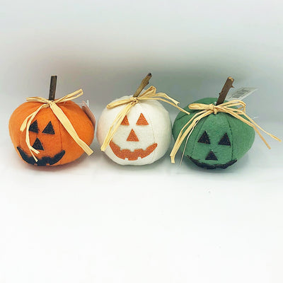 💙 Set of 3 Jack O'Lantern Plush Pumpkins