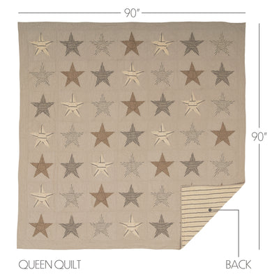 Sawyer Mill Star Charcoal Queen Quilt 90'' W x 90'' L