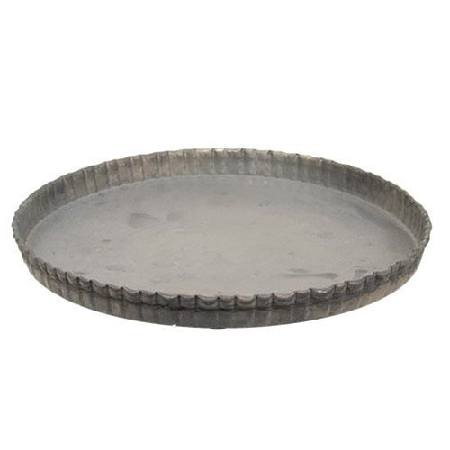 💙 Antiqued Gray Fluted 7.5" Candle Pan