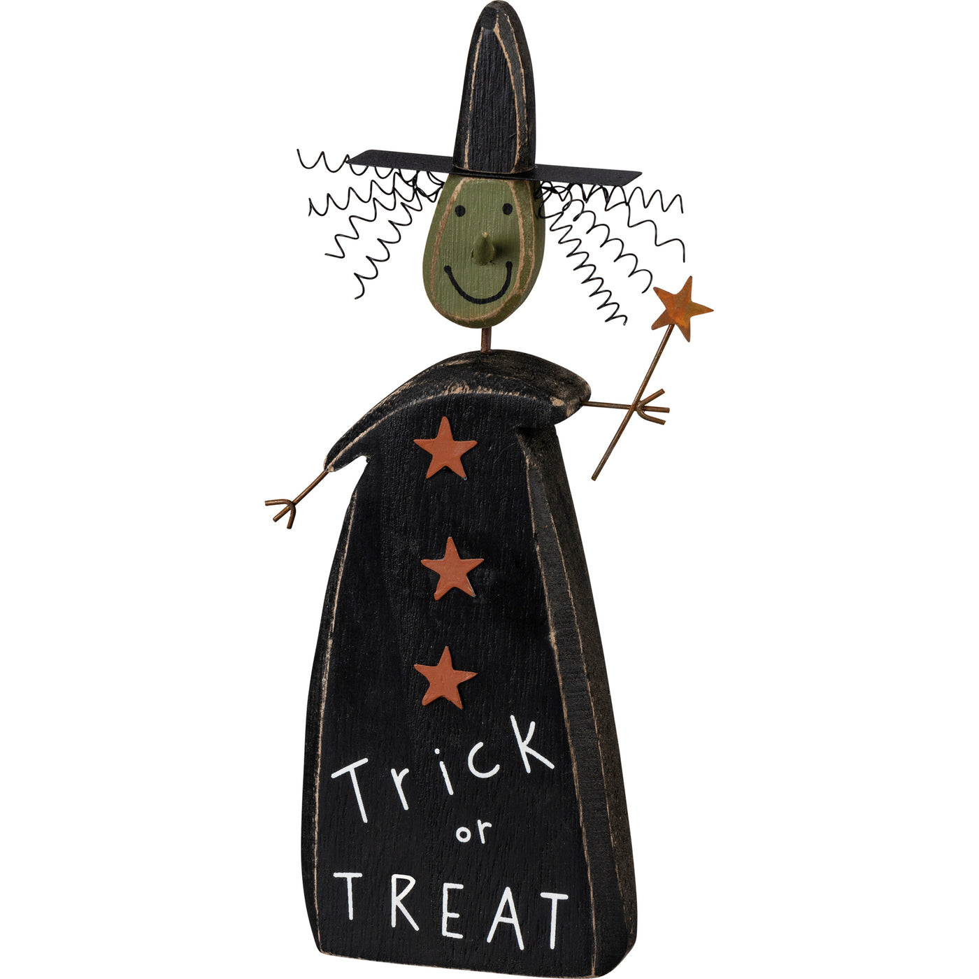 Trick Or Treat Witch Wooden Chunky Shelf Sitter