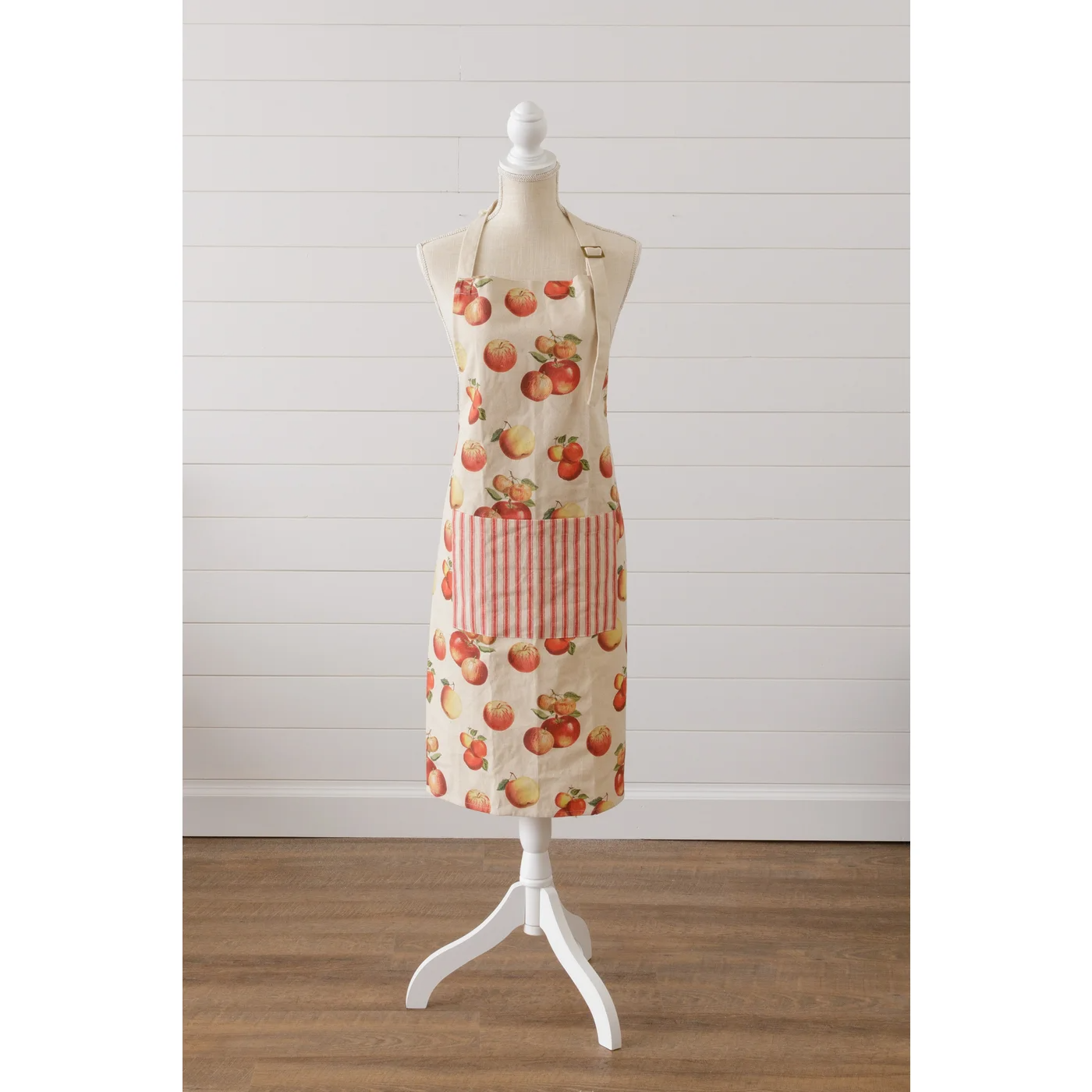 Apples and Striped Pocket Full Length Apron