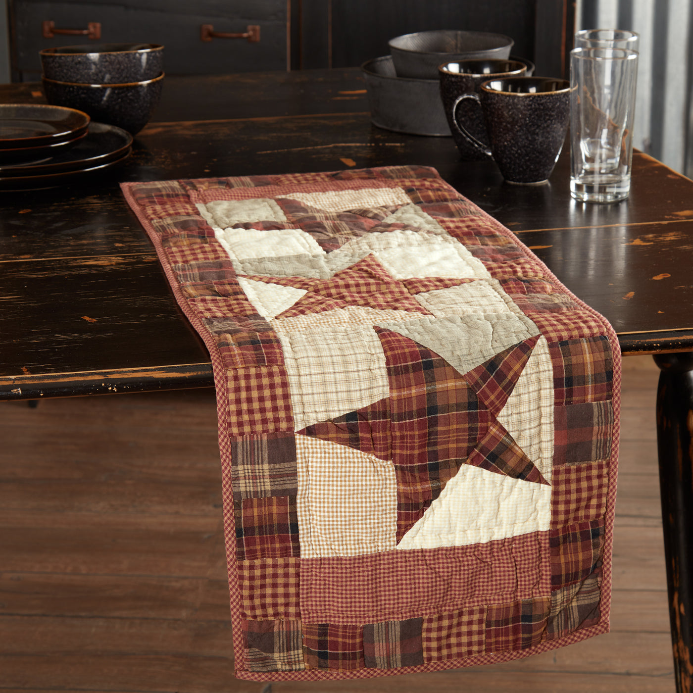 Abilene Star Quilted Table Runner 13" x 36"