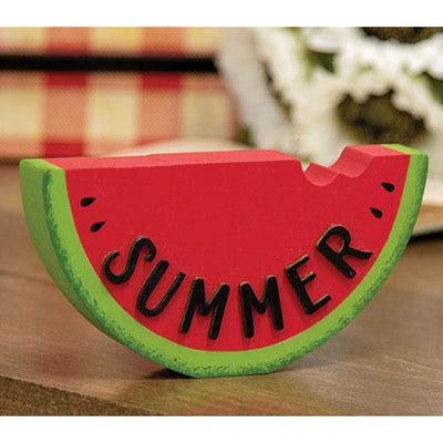 Chunky Summer Watermelon 6.75" Wooden Sitter