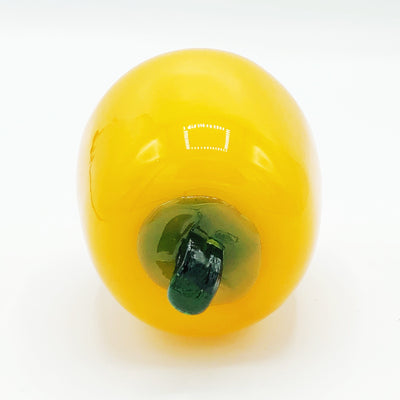 Handblown Orange Glass Squash with Green Stem Vegetable