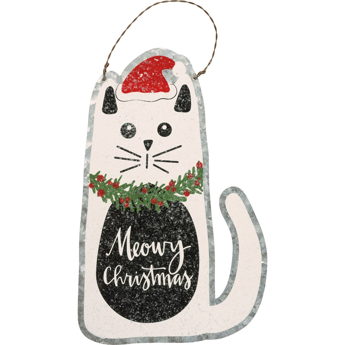 💙 Meowy Christmas Metal Cat Ornament