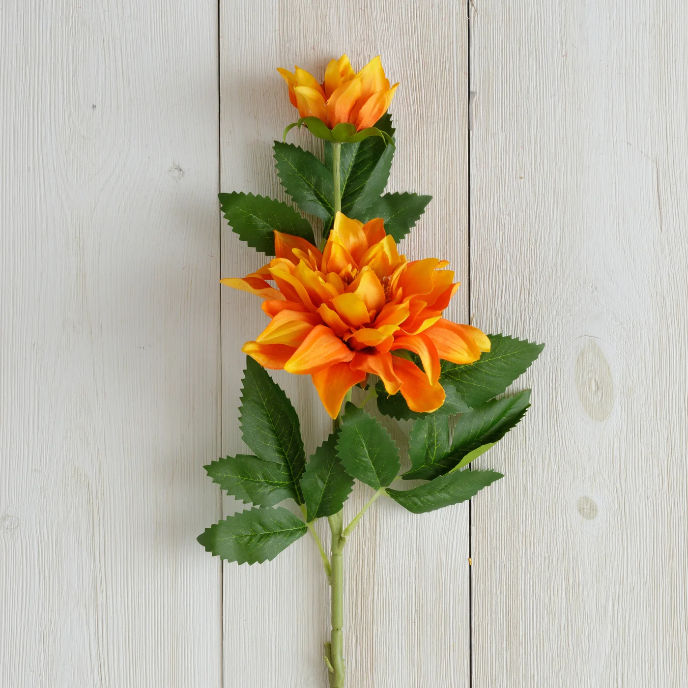 Orange Dahlia 25" Faux Floral Stem