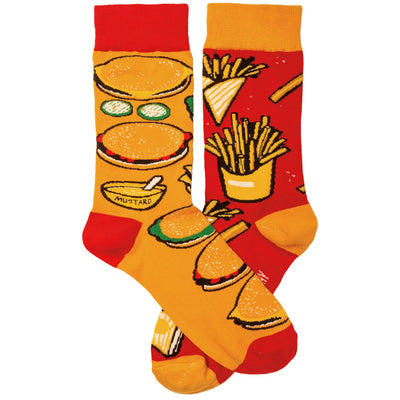 💙 Burgers & Fries Unisex Fun Socks